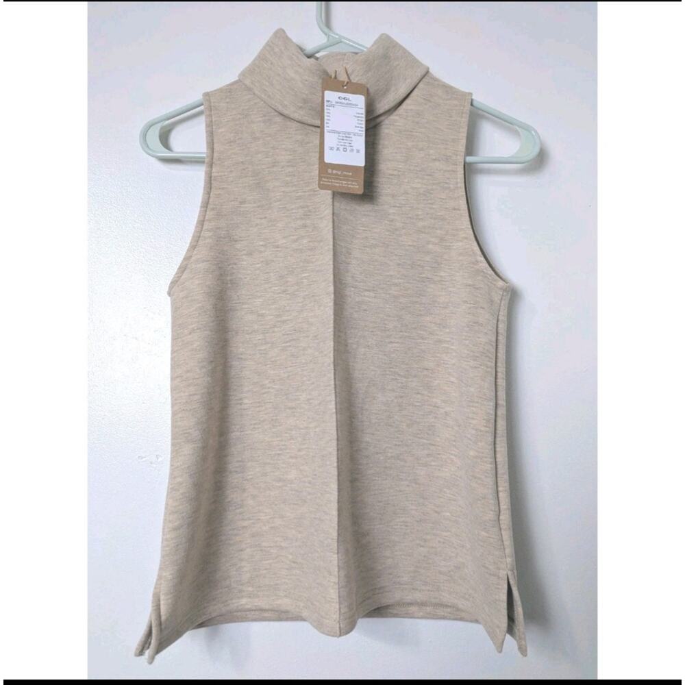 OGL Move Womens Size M Turtle Neck Split Hem Sleeveless Top Athleisure NEW